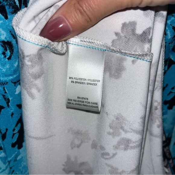 Julian Taylor Floral Blue and Black Women's Dress size 18 - Picture 6 of 13